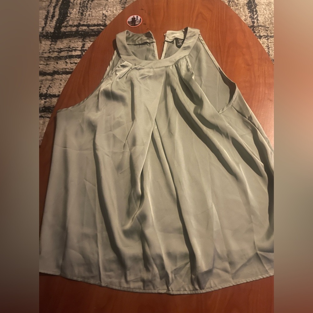 SHEIN Sage Green Satin Tank Top